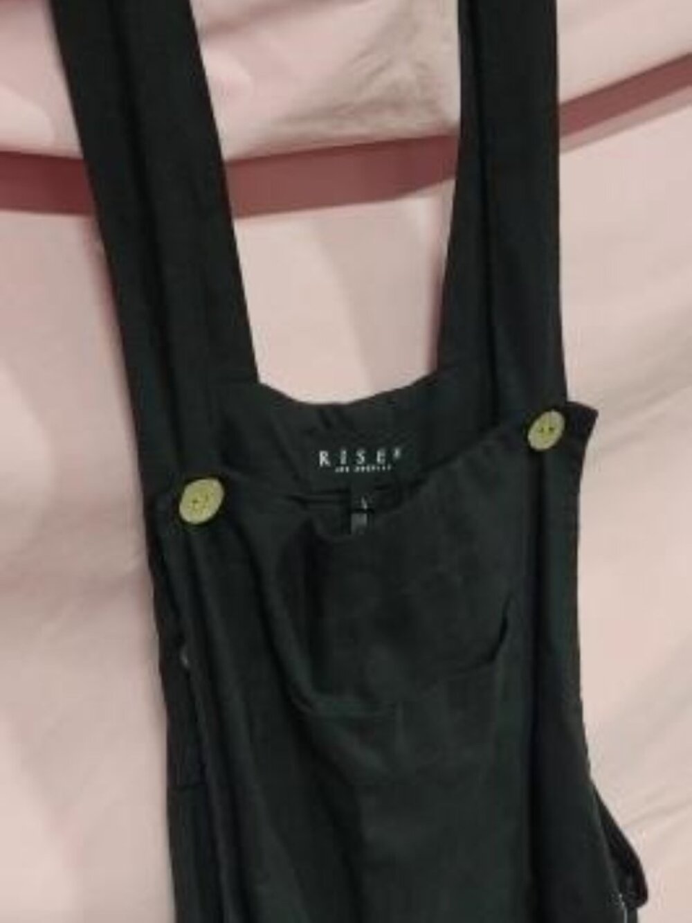 RISEN BLACK LINEN OVERALLS - L